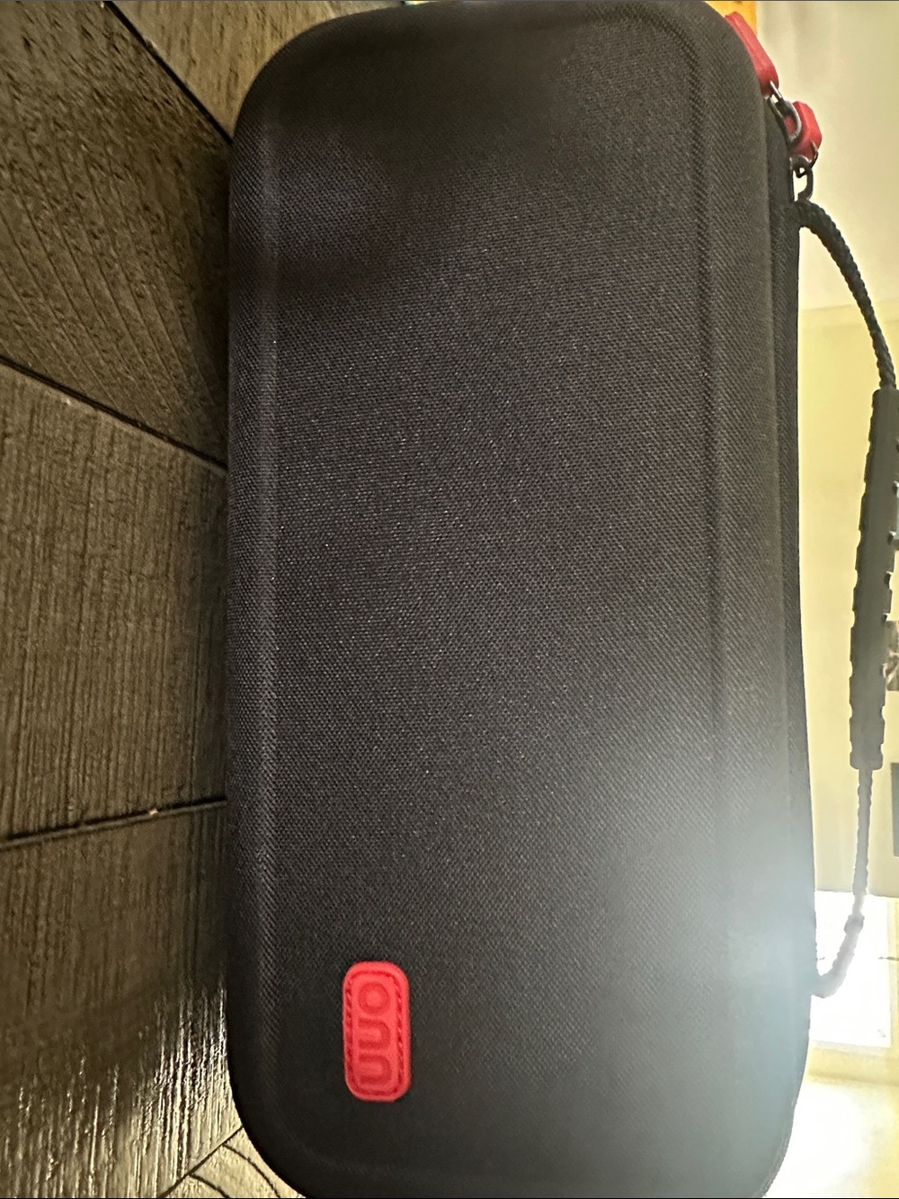 Black Hard Shell Carry Case with Red Accent